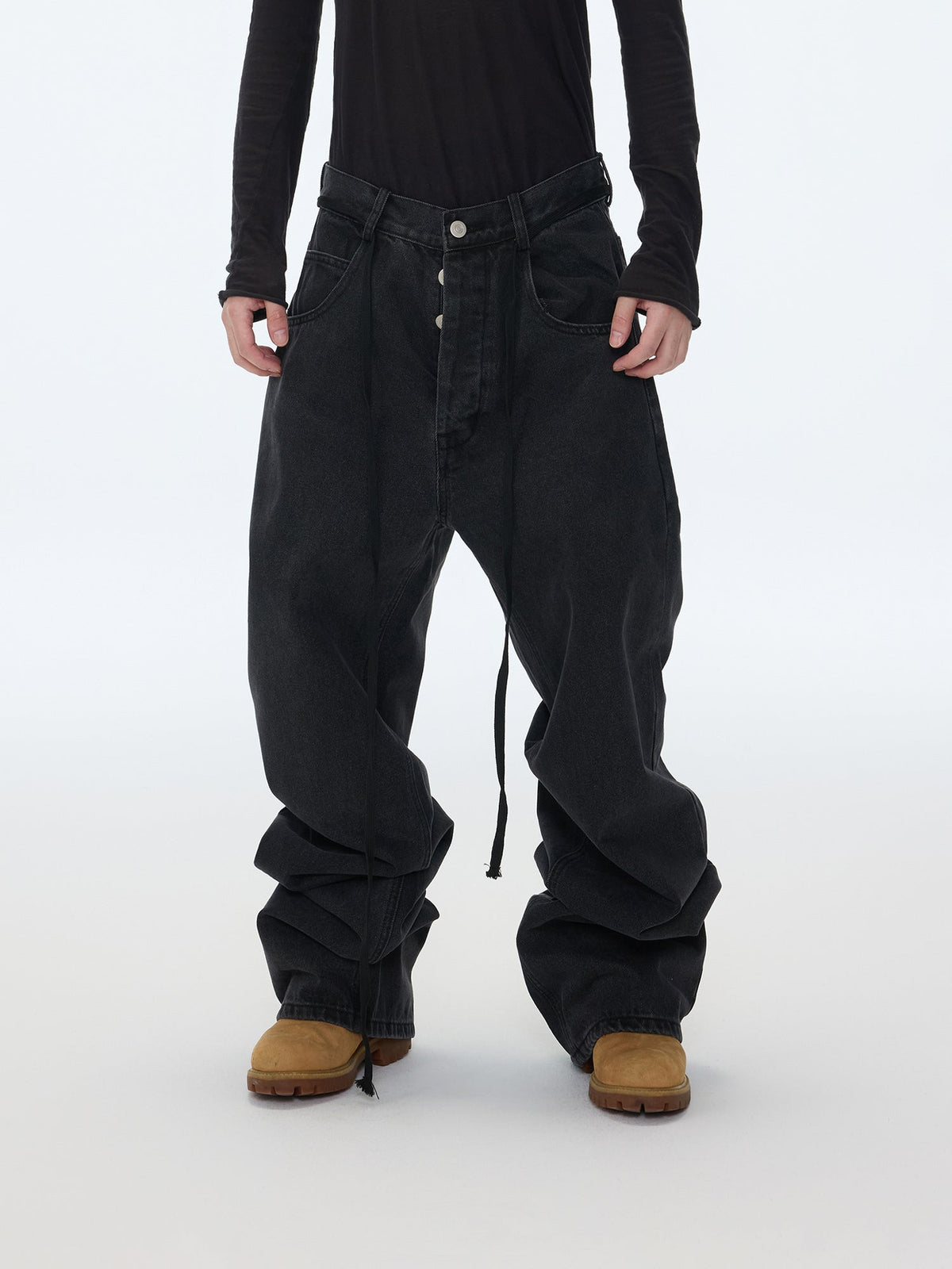 Drape Black Jeans