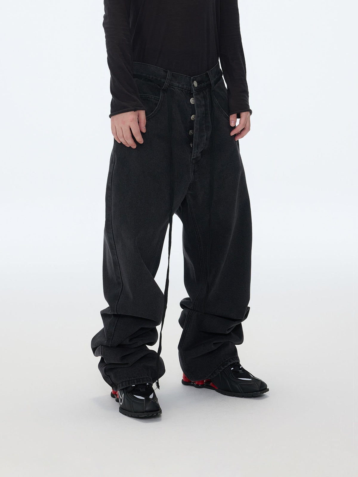 Drape Black Jeans