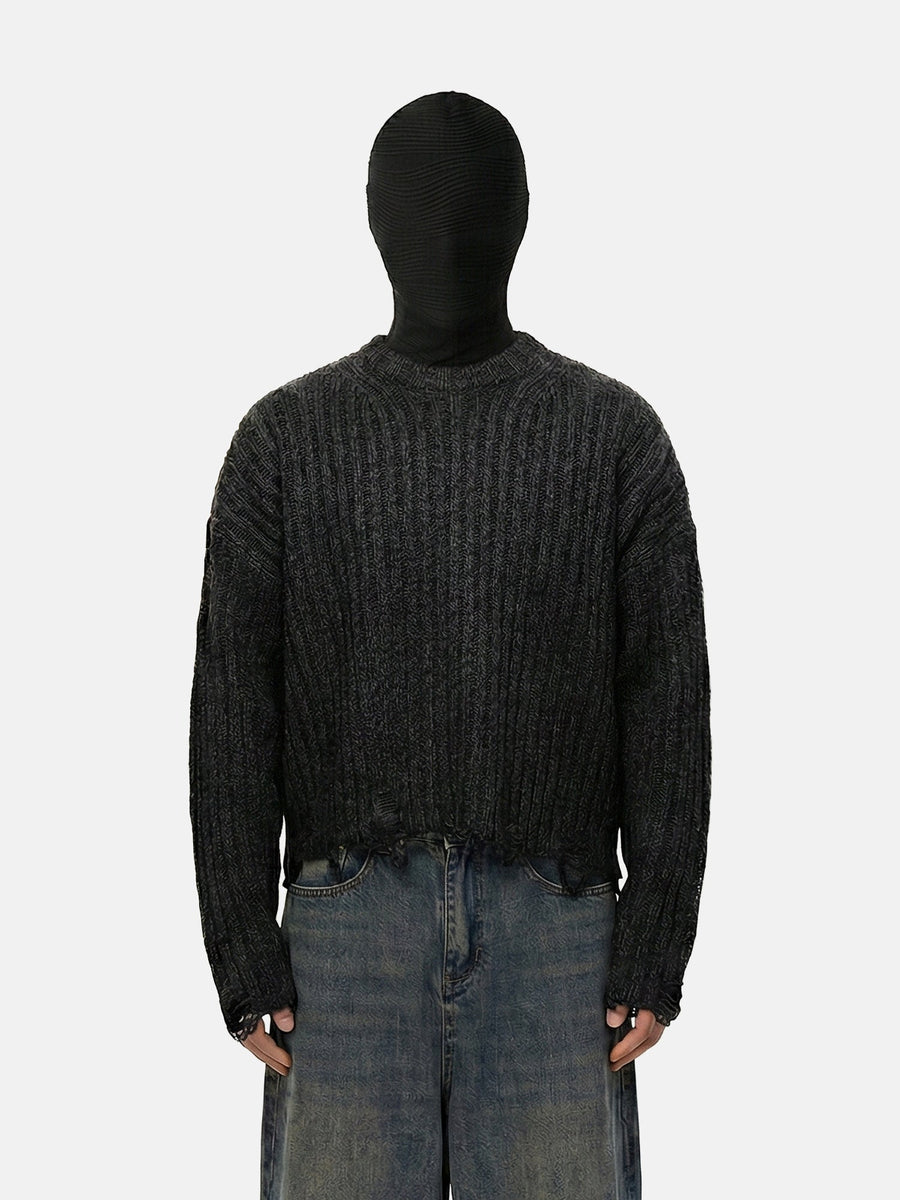Frayed Edge Crop Sweater