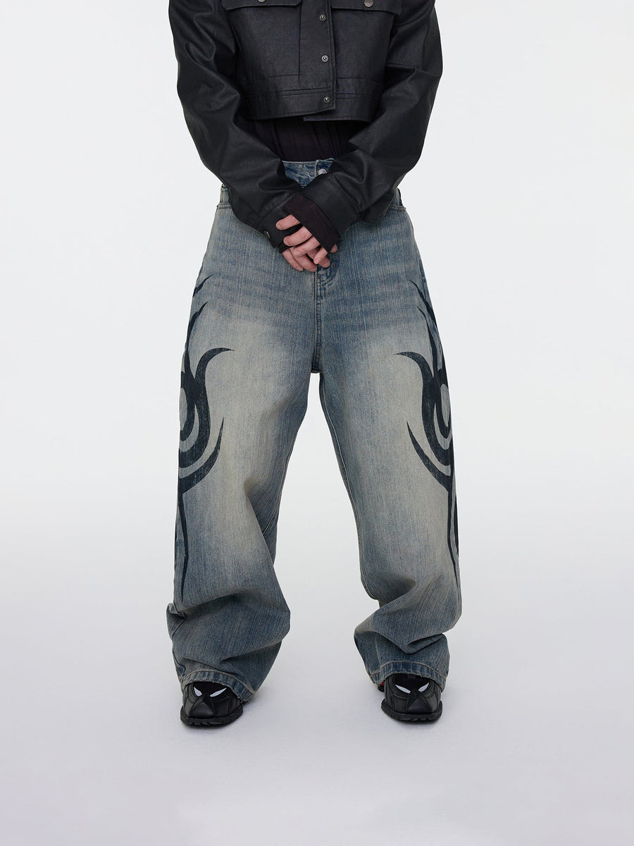 Faded Tribal Jeans