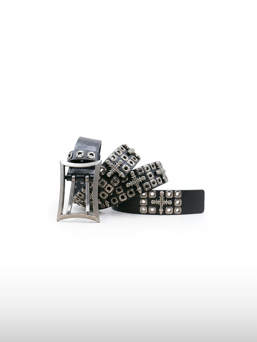 Heavy Studded Skull Belt