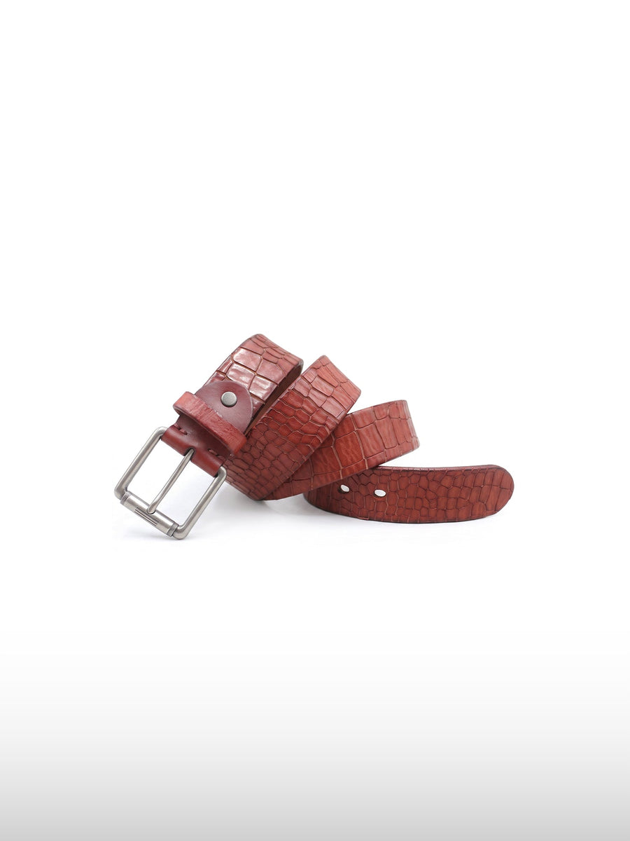 Lava Croc-Embossed Belt
