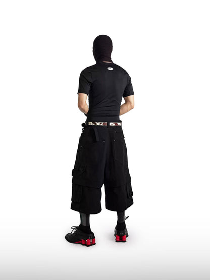 Layered Cargo Streetwear Shorts