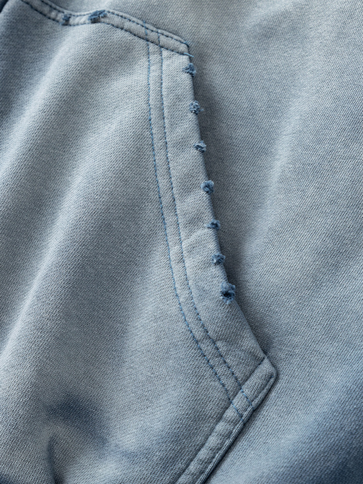 Patched Blue Zip Hoodie