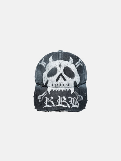Skull Gothic Denim Cap